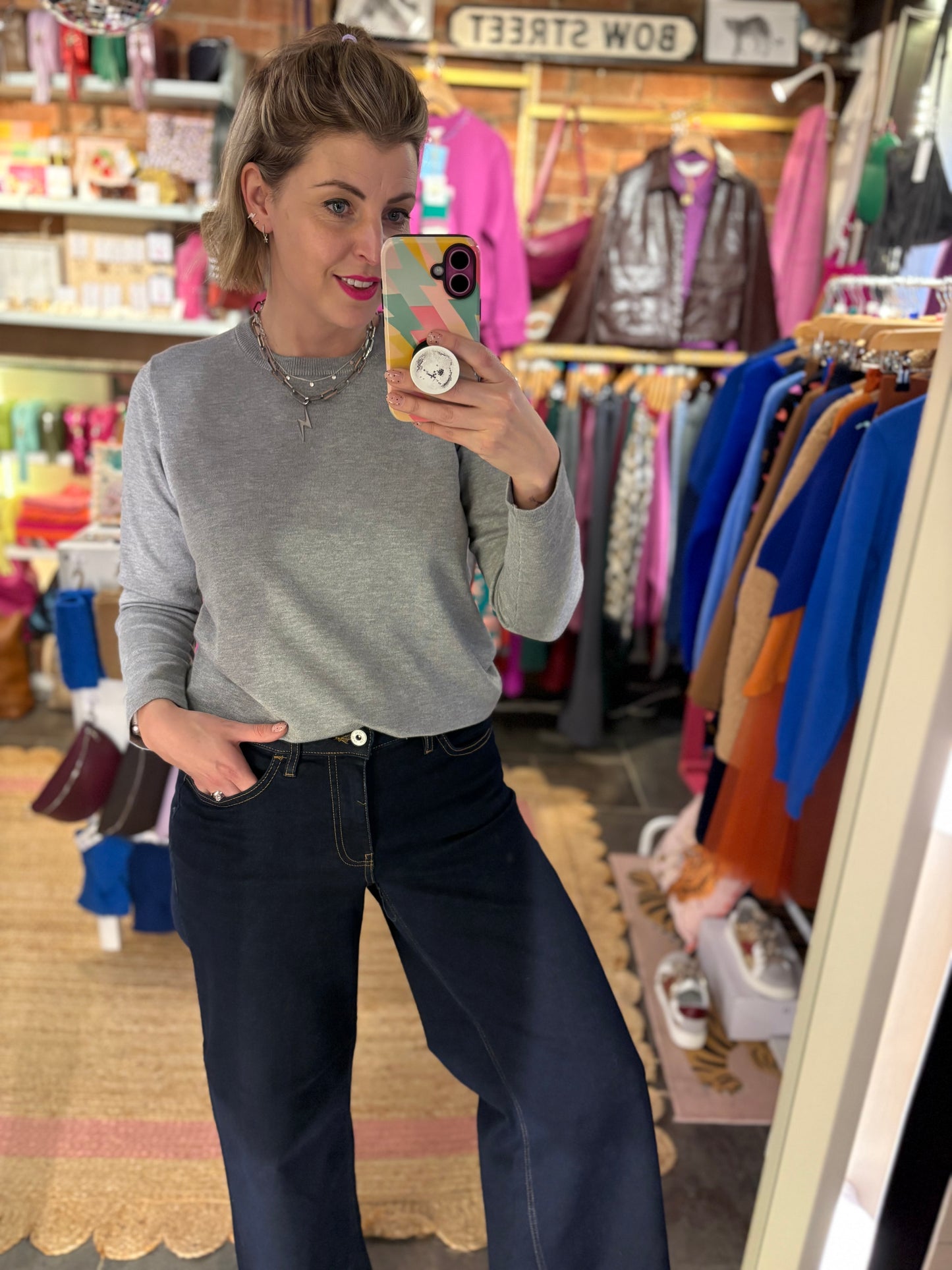 Fine Knit Long Sleeve Plain Top