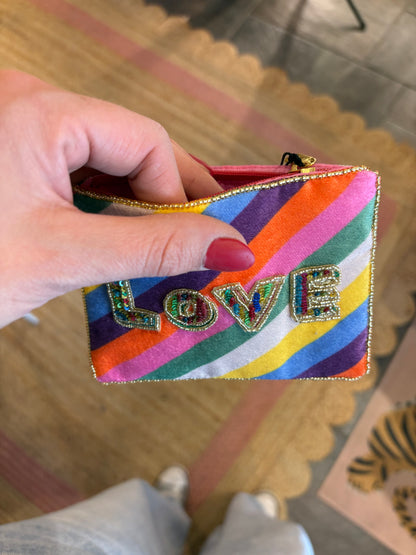 LOVE Rainbow Coin Purse Pouch