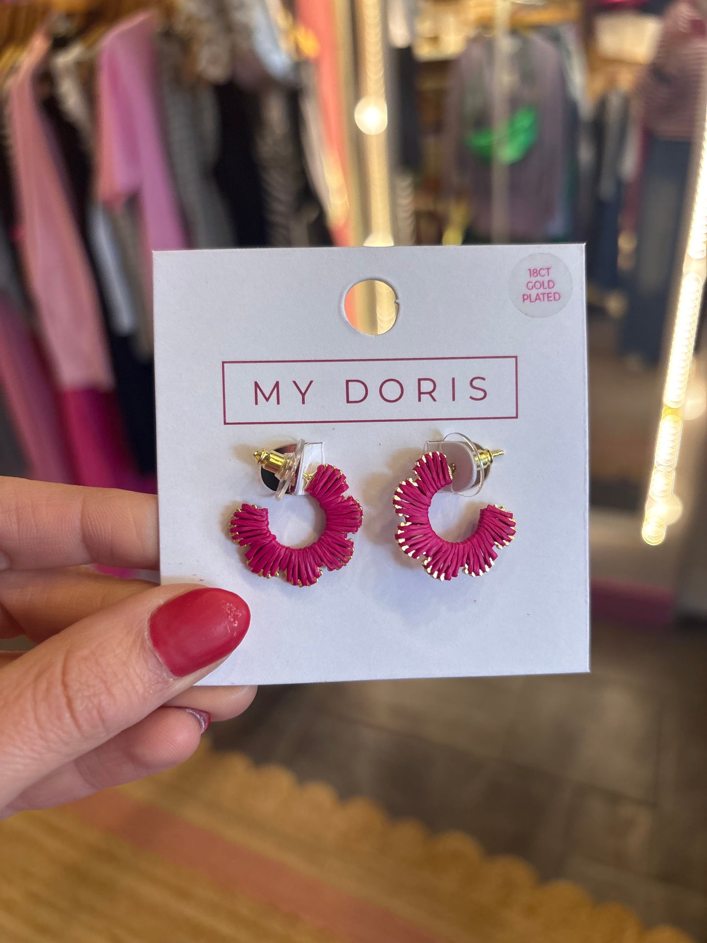 Small Hoop Flower Fan Earrings