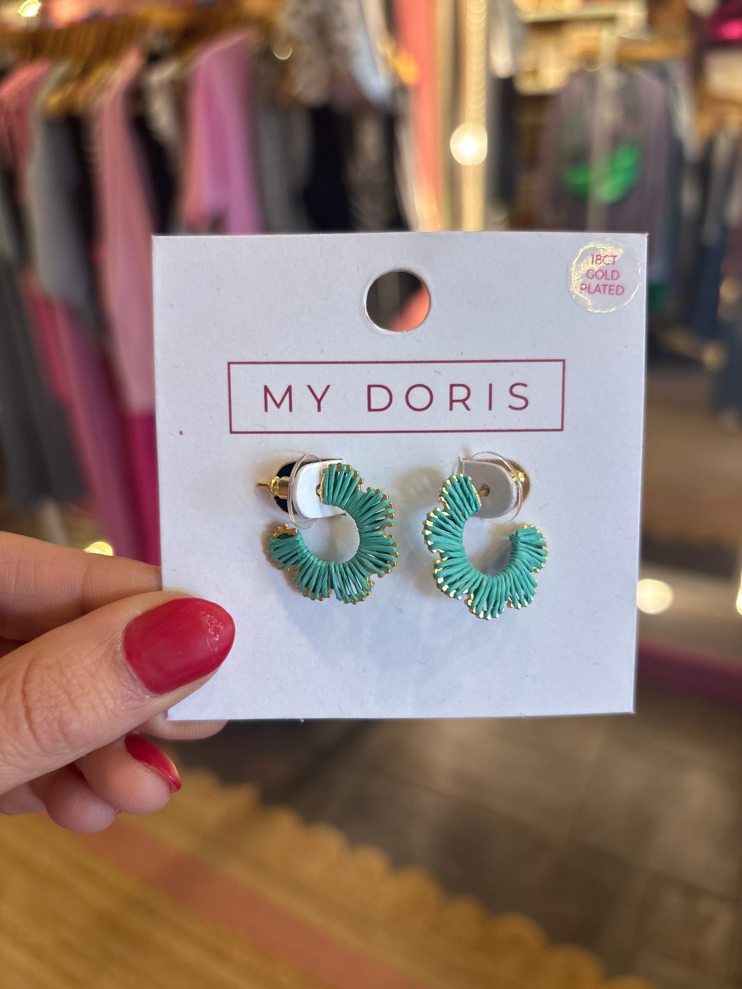 Small Hoop Flower Fan Earrings