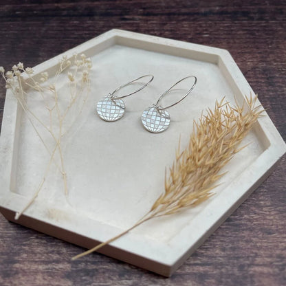 Silver Disco Ball Hoop Earrings