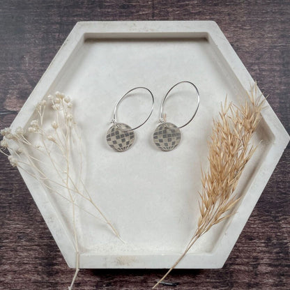 Silver Disco Ball Hoop Earrings