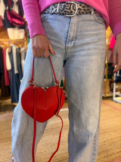 Red Heart Leather Bag