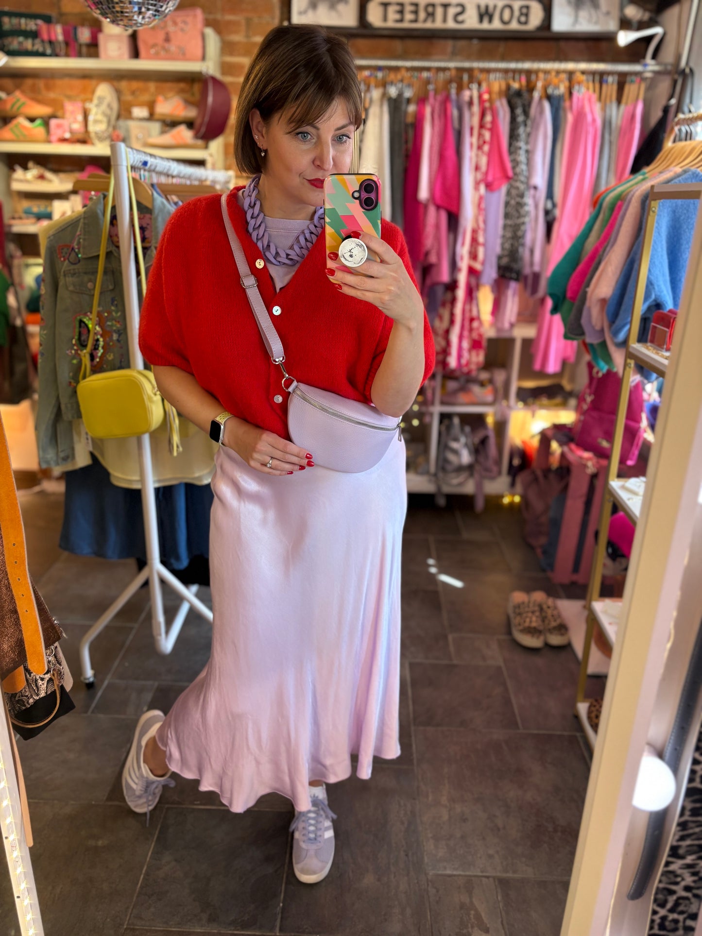 Satin Midi Slip Skirt