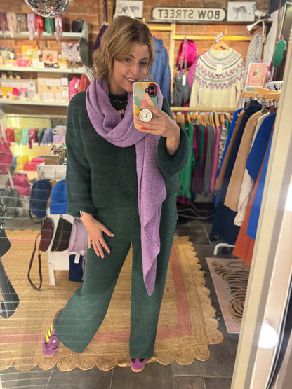 Lilac Asymmetric Chunky Scarf