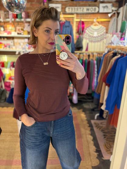 Plain Cashmere Blend Layering Top