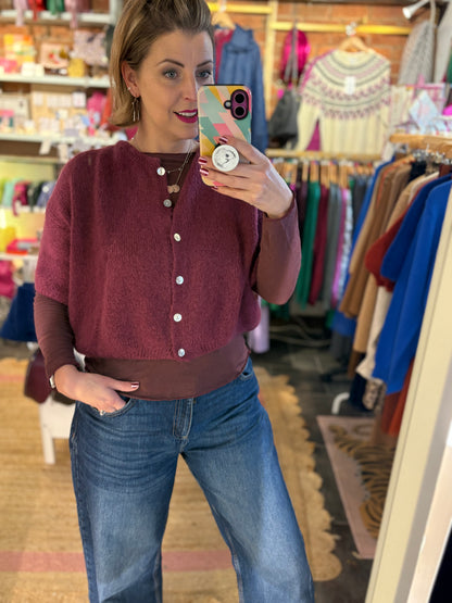 Mohair Short Sleeve Cardigan