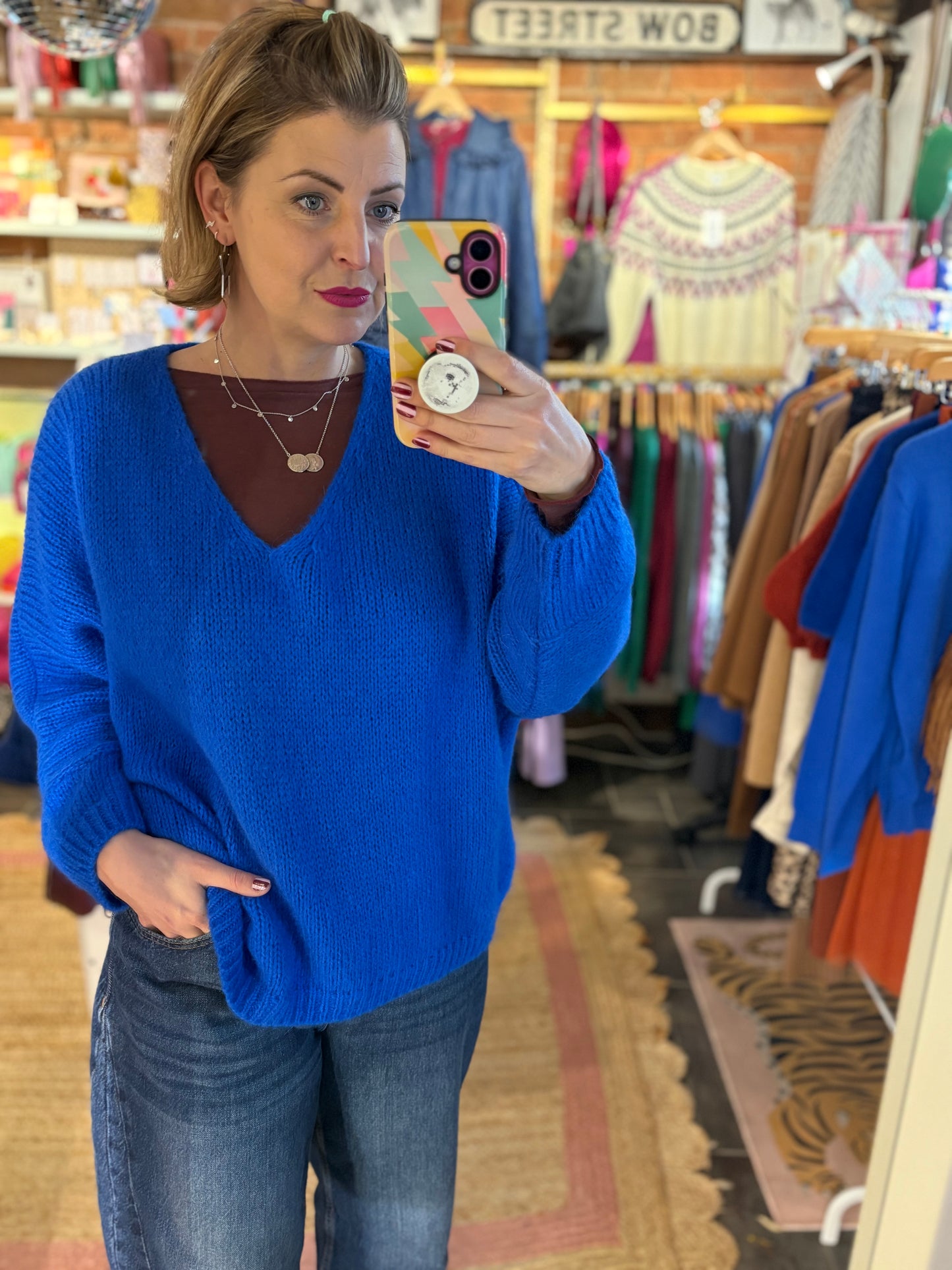 Plain Cashmere Blend Layering Top