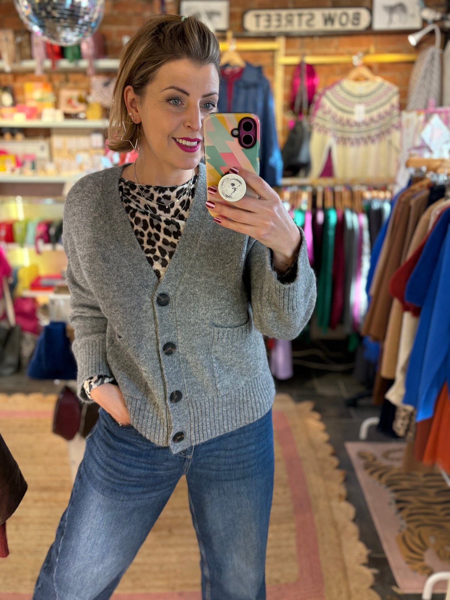 Long Sleeve Leopard Print Layering Top