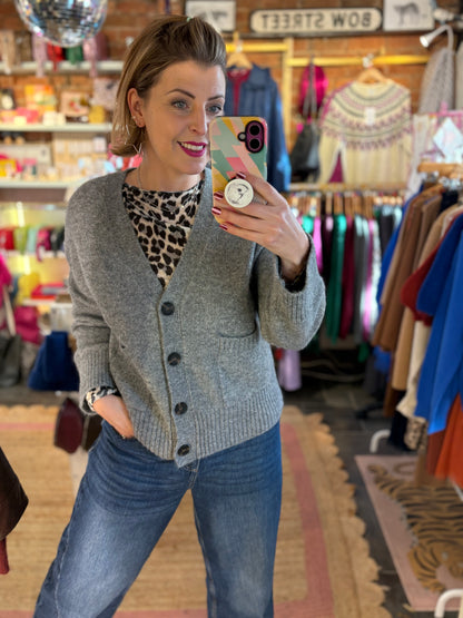 Long Sleeve Leopard Print Layering Top