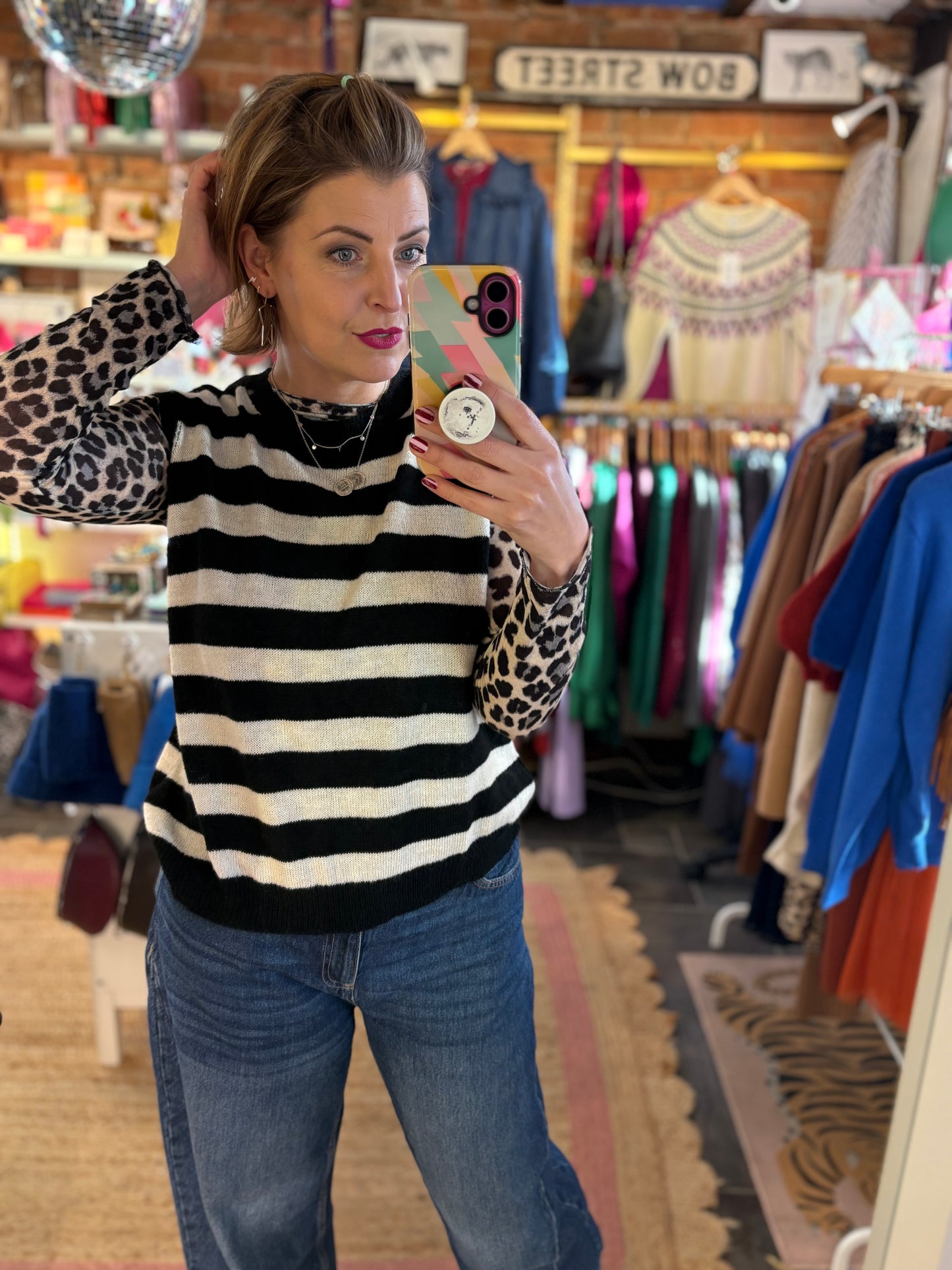 Long Sleeve Leopard Print Layering Top