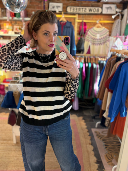 Long Sleeve Leopard Print Layering Top