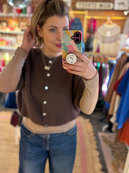 Mohair Short Sleeve Cardigan