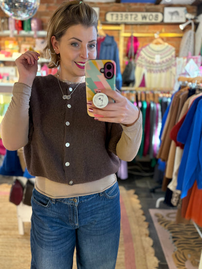 Plain Cashmere Blend Layering Top