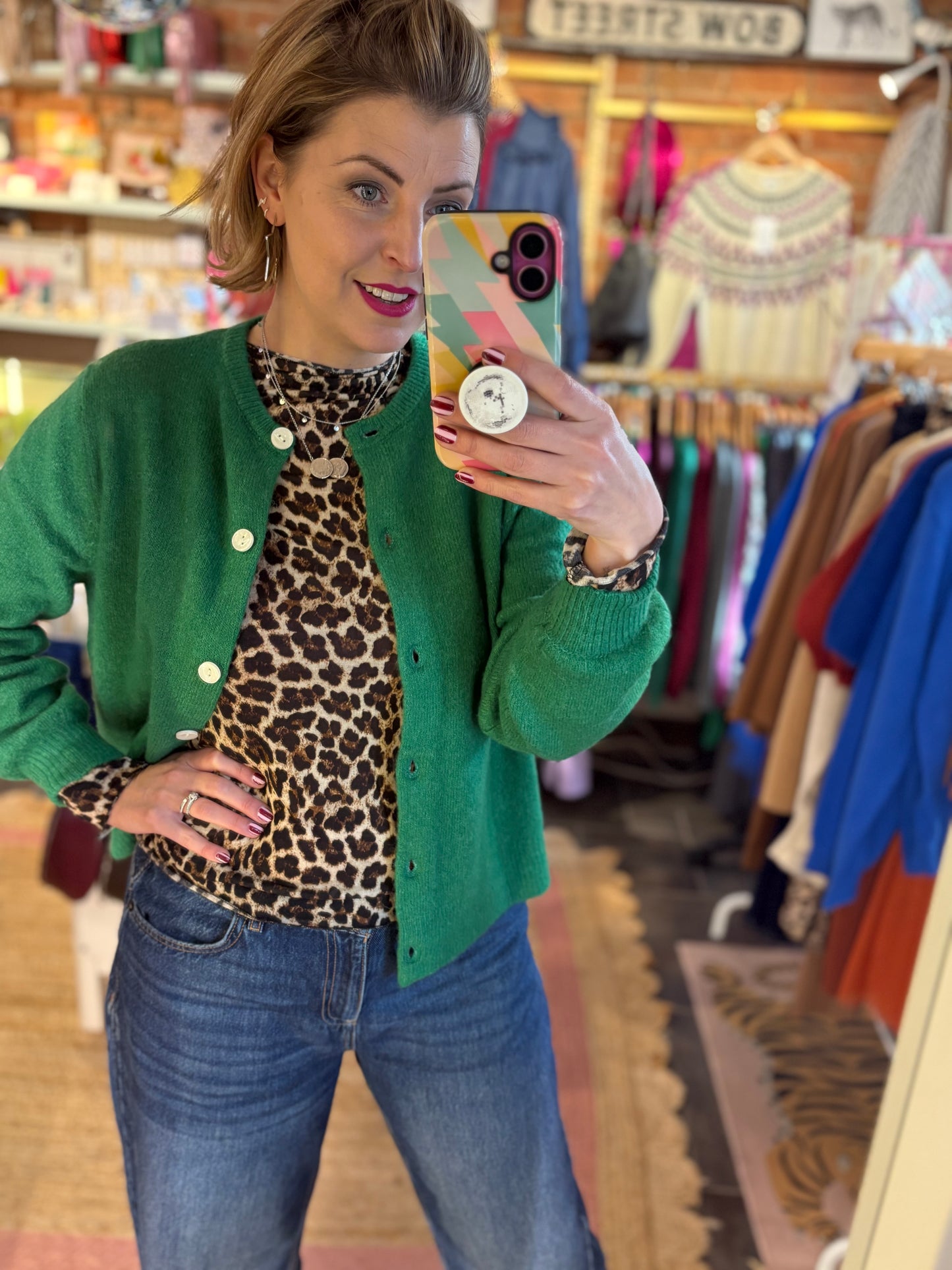 Long Sleeve Leopard Print Layering Top