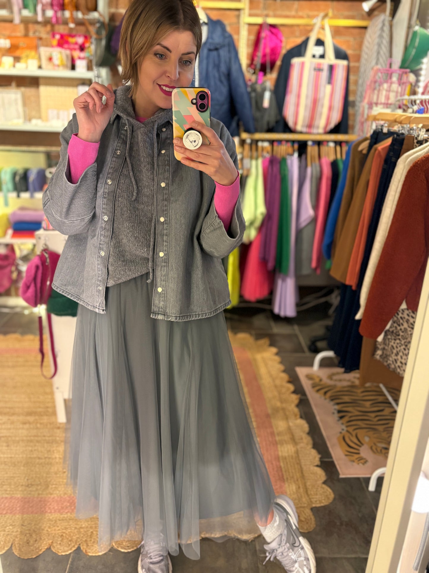 Grey Denim Shirt Jacket