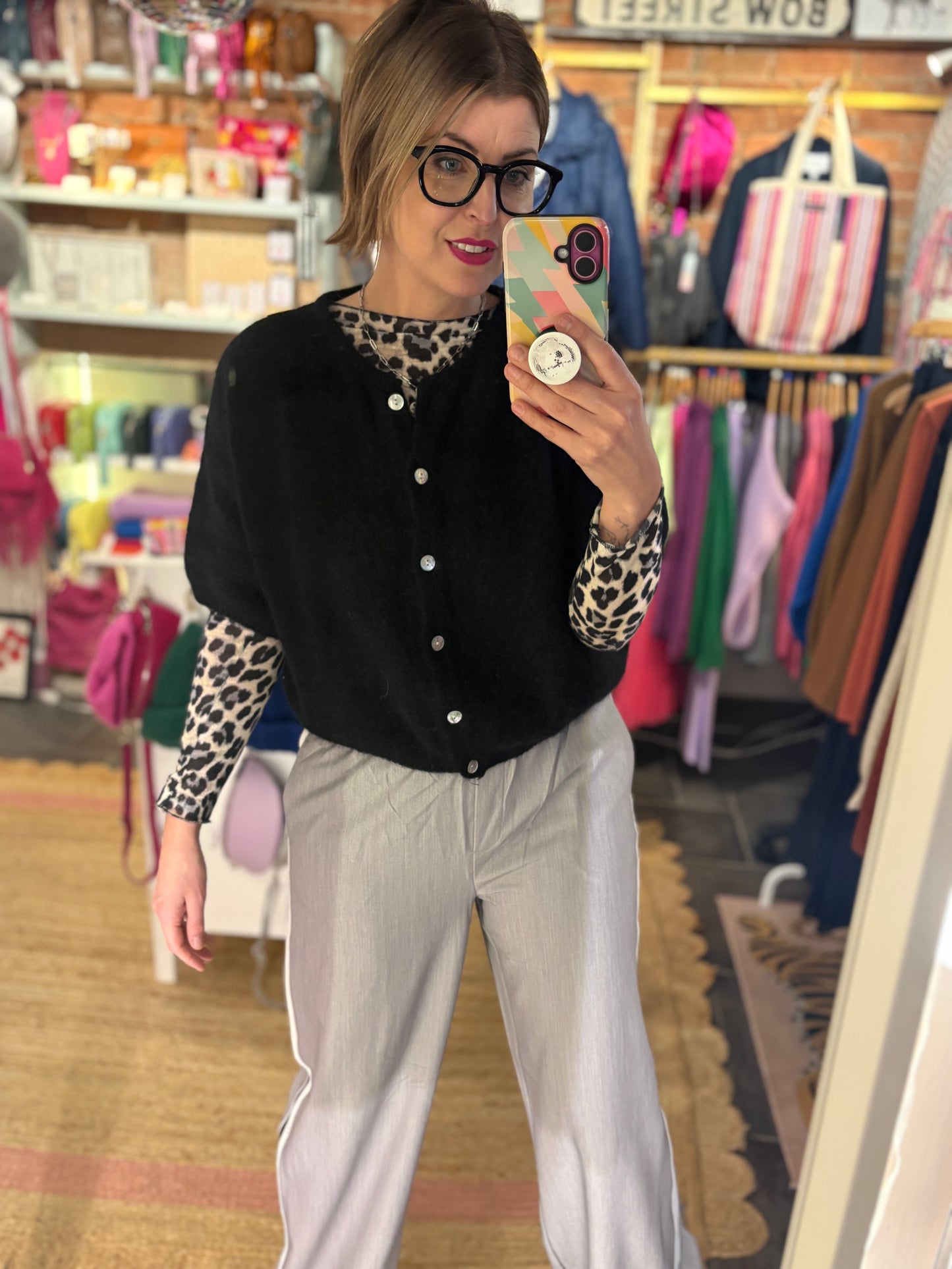 Mohair Short Sleeve Cardigan