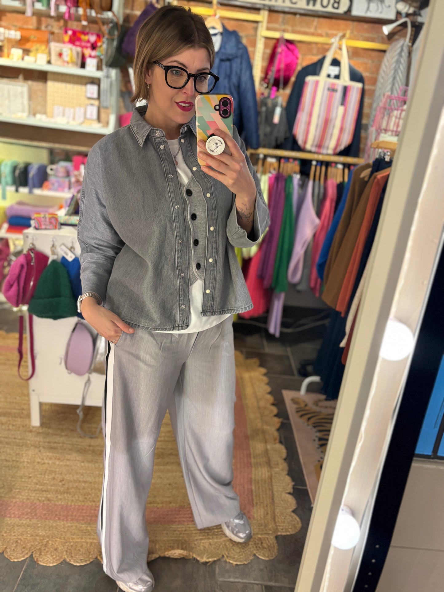 Grey Denim Shirt Jacket