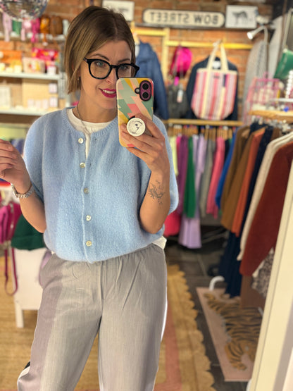 Mohair Short Sleeve Cardigan