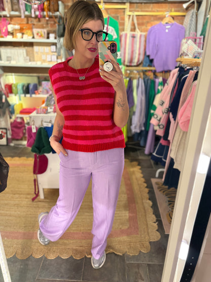 Lavender Tailored Easy Trousers