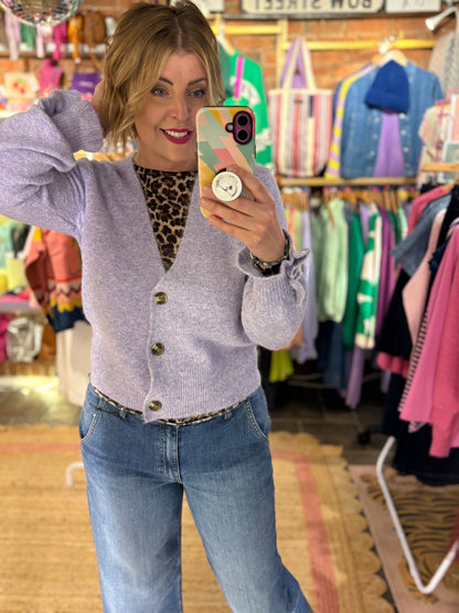 Long Sleeve Leopard Print Layering Top