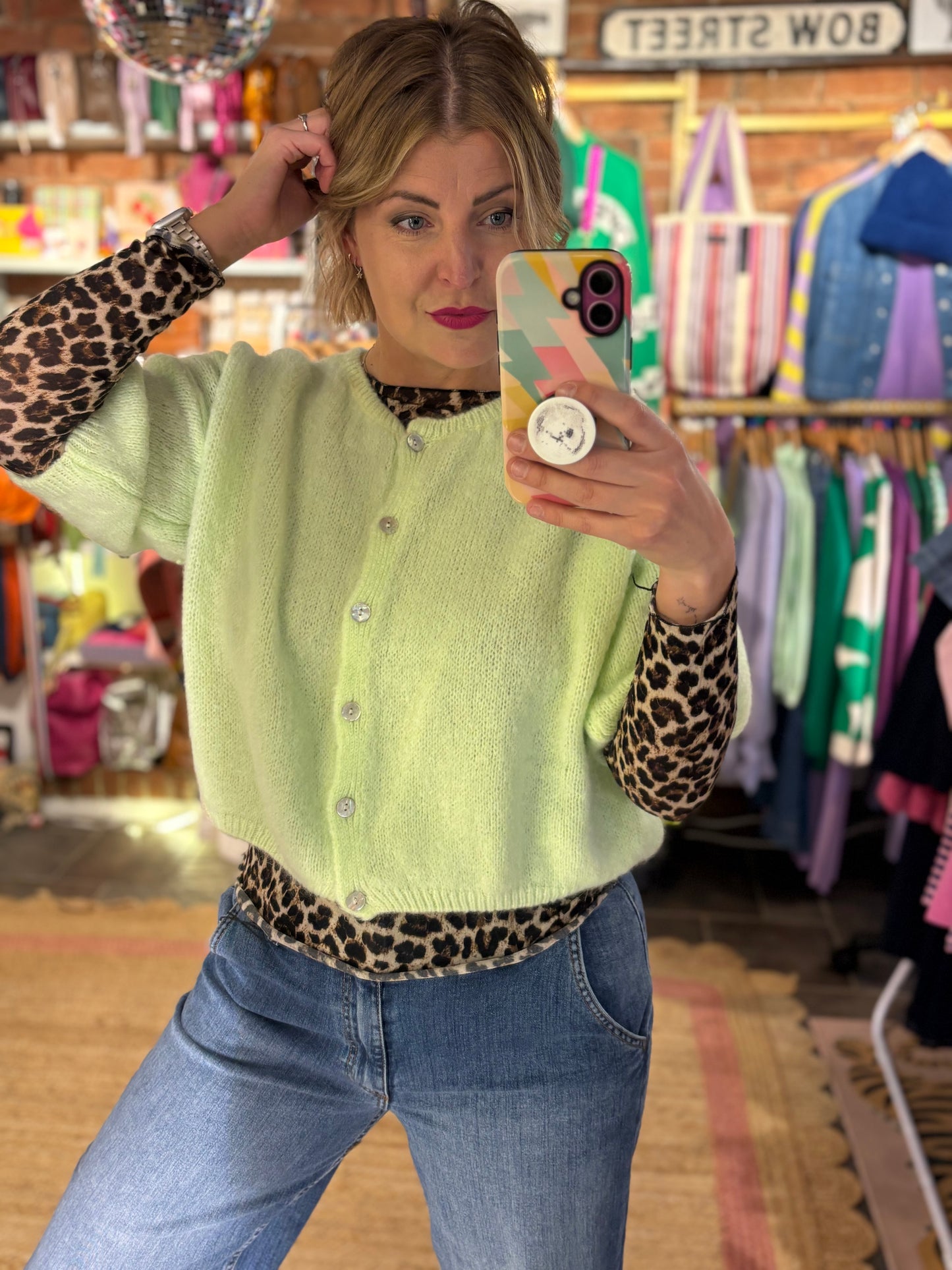 Long Sleeve Leopard Print Layering Top