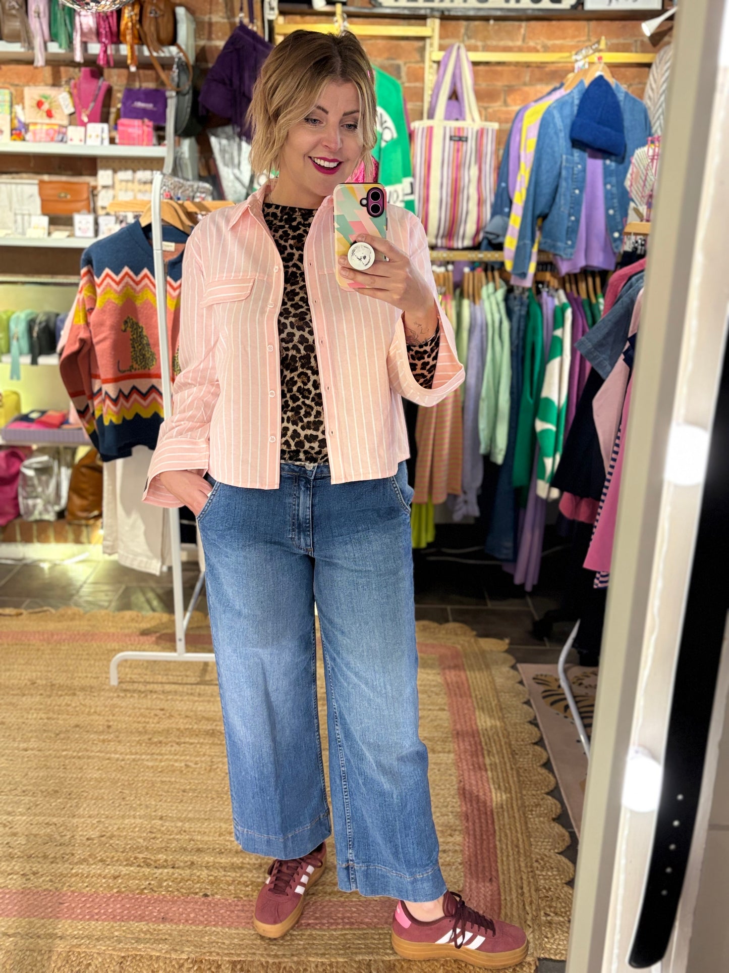 Ankle Length Wide Leg Jeans