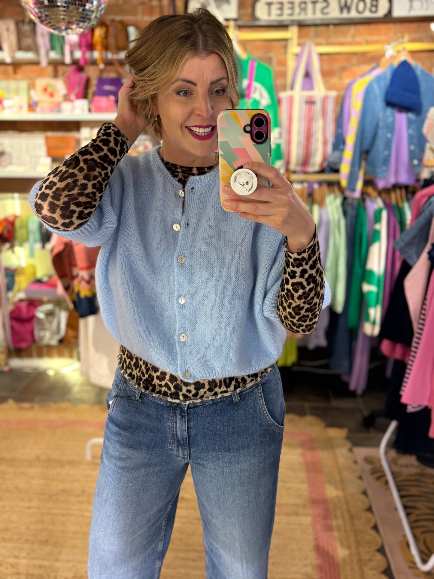 Long Sleeve Leopard Print Layering Top