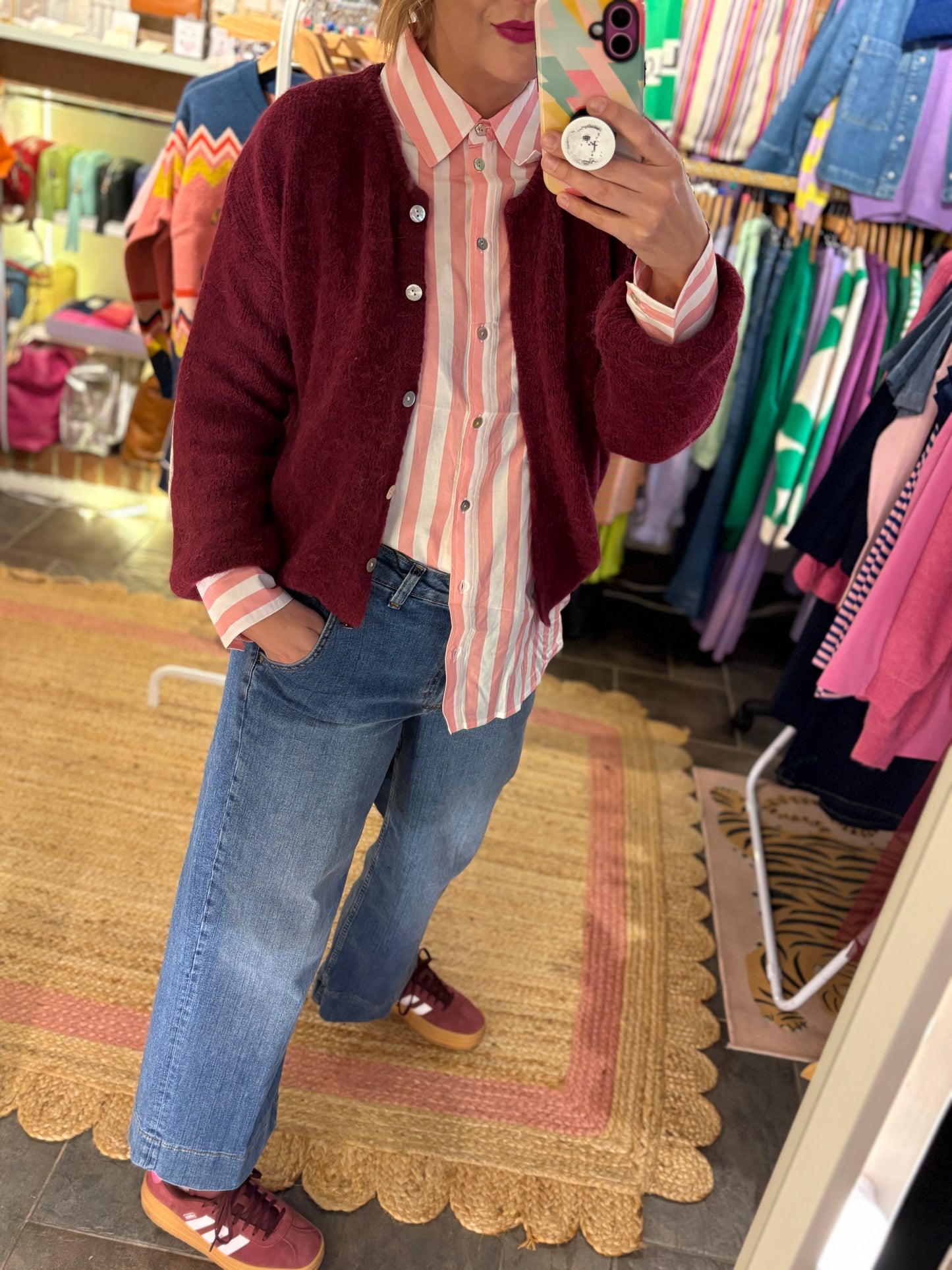 Ankle Length Wide Leg Jeans