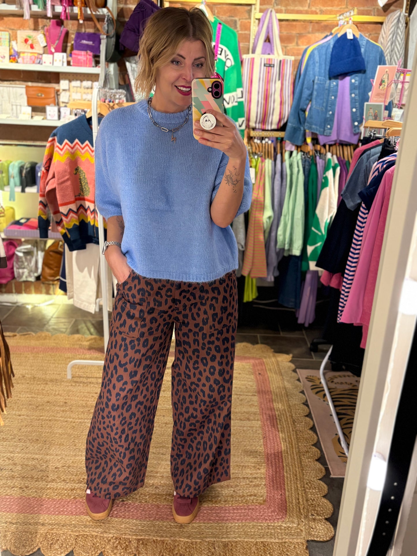 Leopard Print Wide Leg Trouser