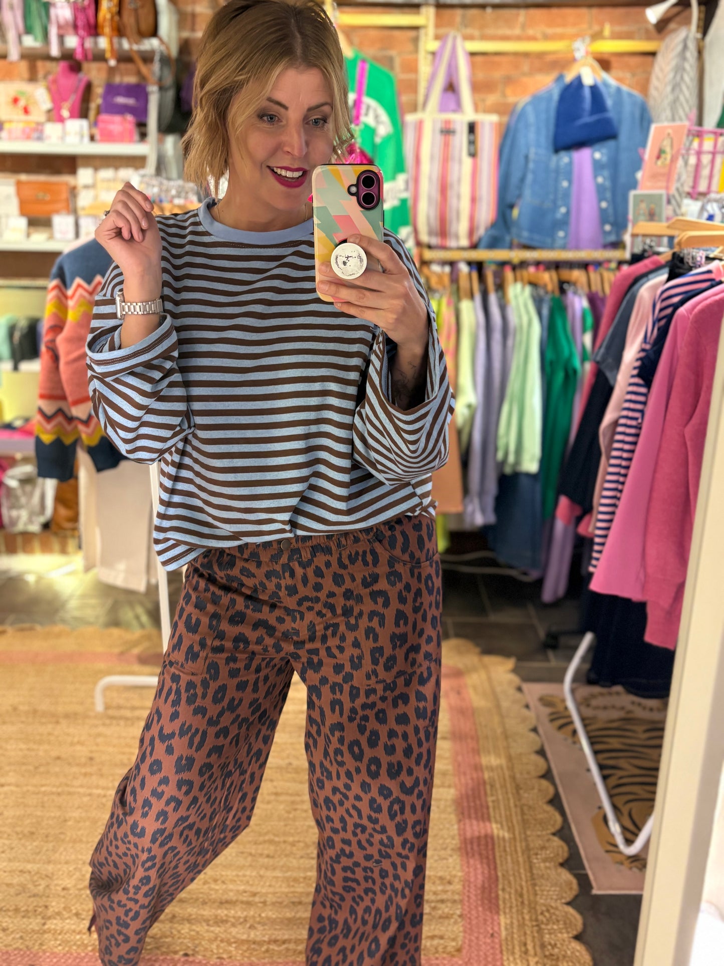 Leopard Print Wide Leg Trouser