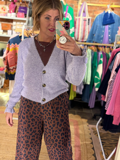 Frill Cuff Lilac Cardigan