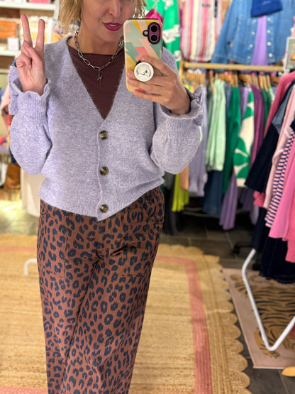 Frill Cuff Lilac Cardigan