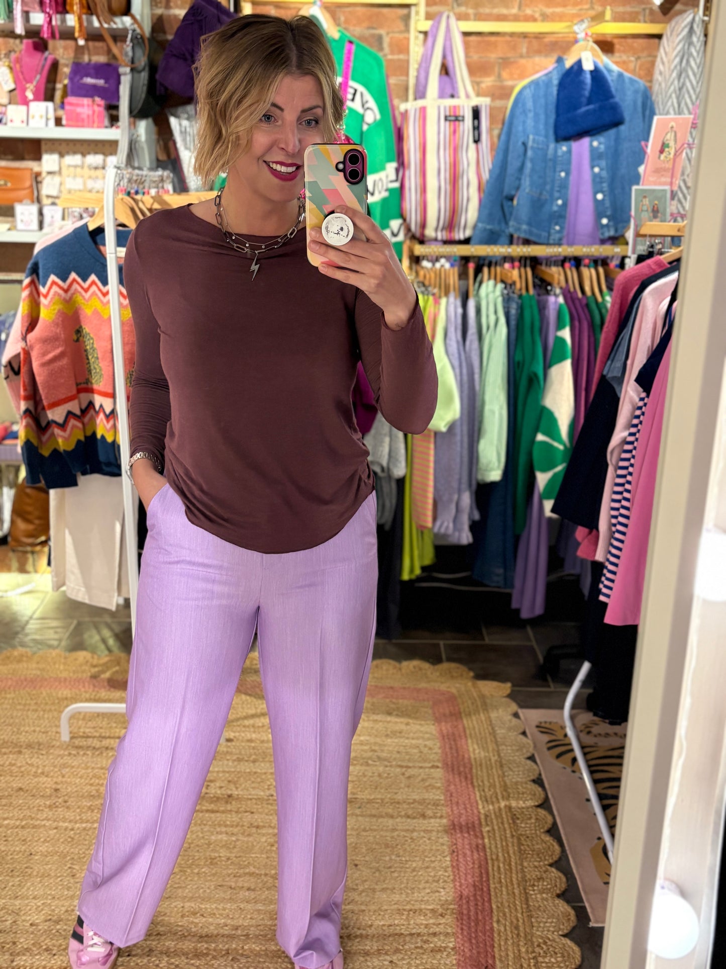 Lavender Tailored Easy Trousers