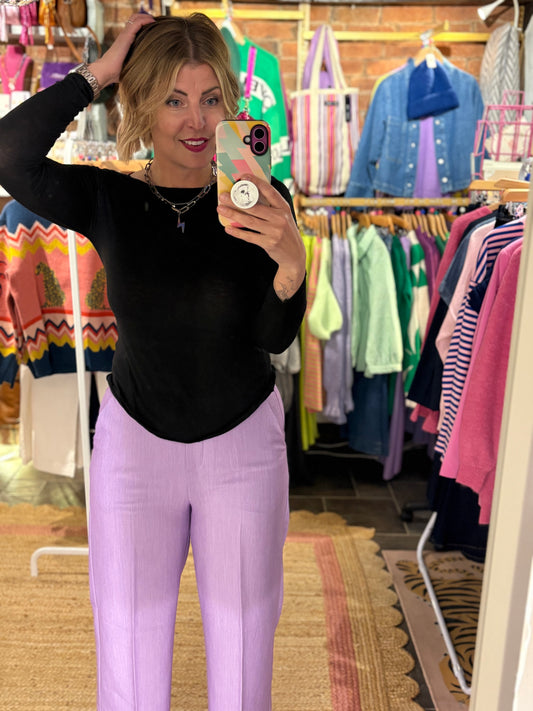 Lavender Tailored Easy Trousers