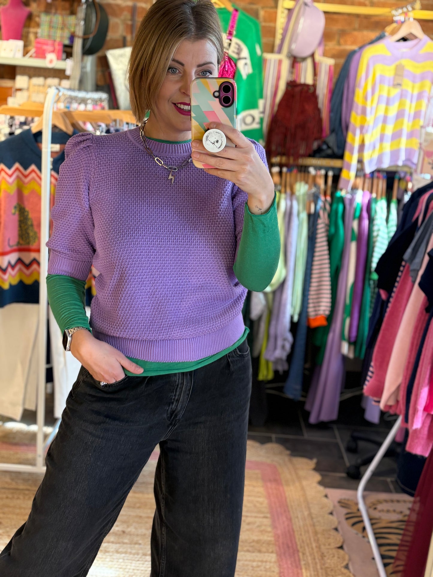 Soft Balloon Cuffed Top