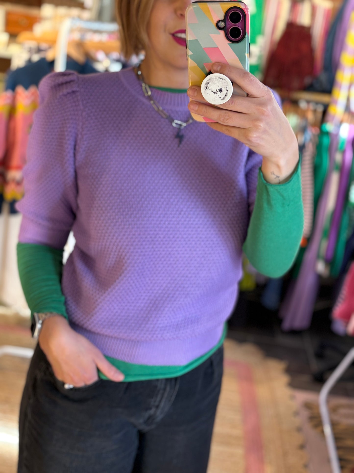 Soft Balloon Cuffed Top