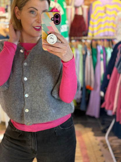 Mohair Short Sleeve Cardigan