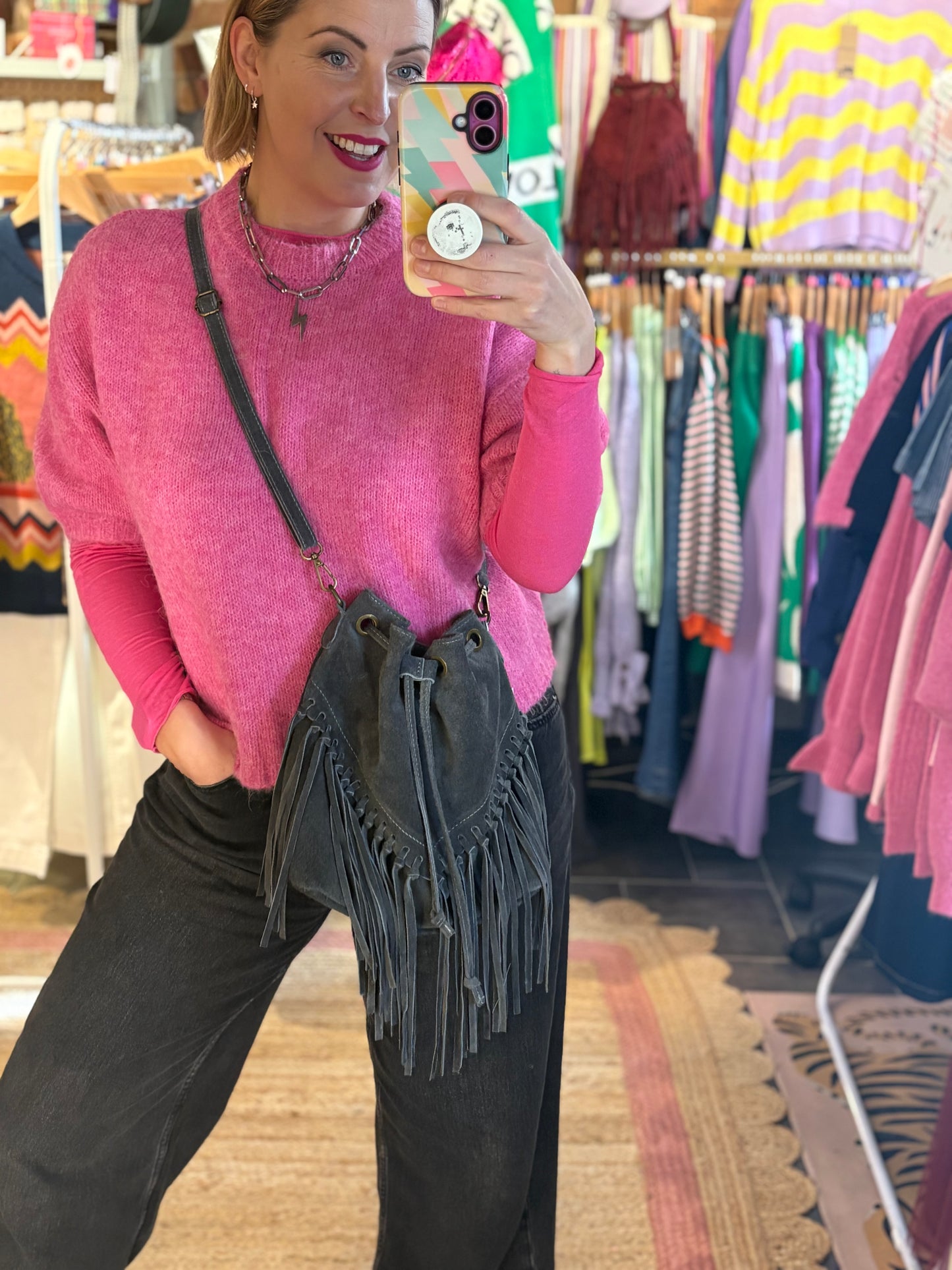 Boxy Knit Cropped Jumper