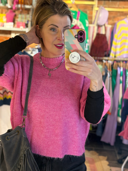 Boxy Knit Cropped Jumper