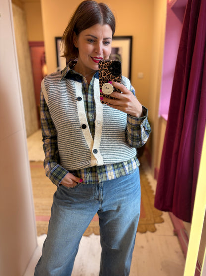 Striped Knit Waistcoat
