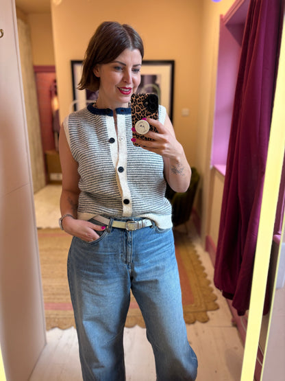 Striped Knit Waistcoat