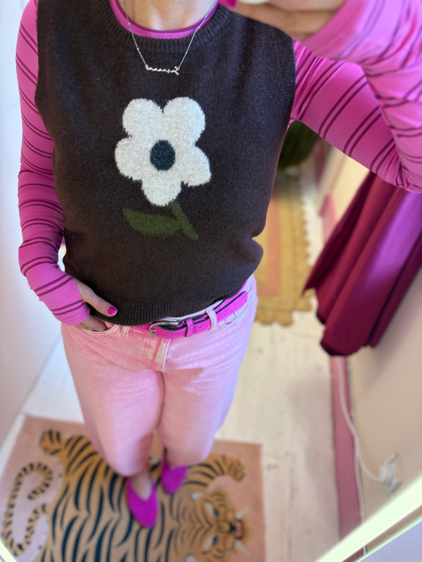 Flower Knit Tank Top