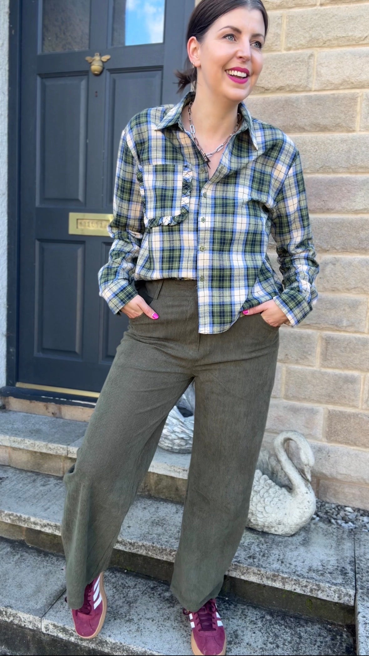 Green & Blue Plaid Shirt