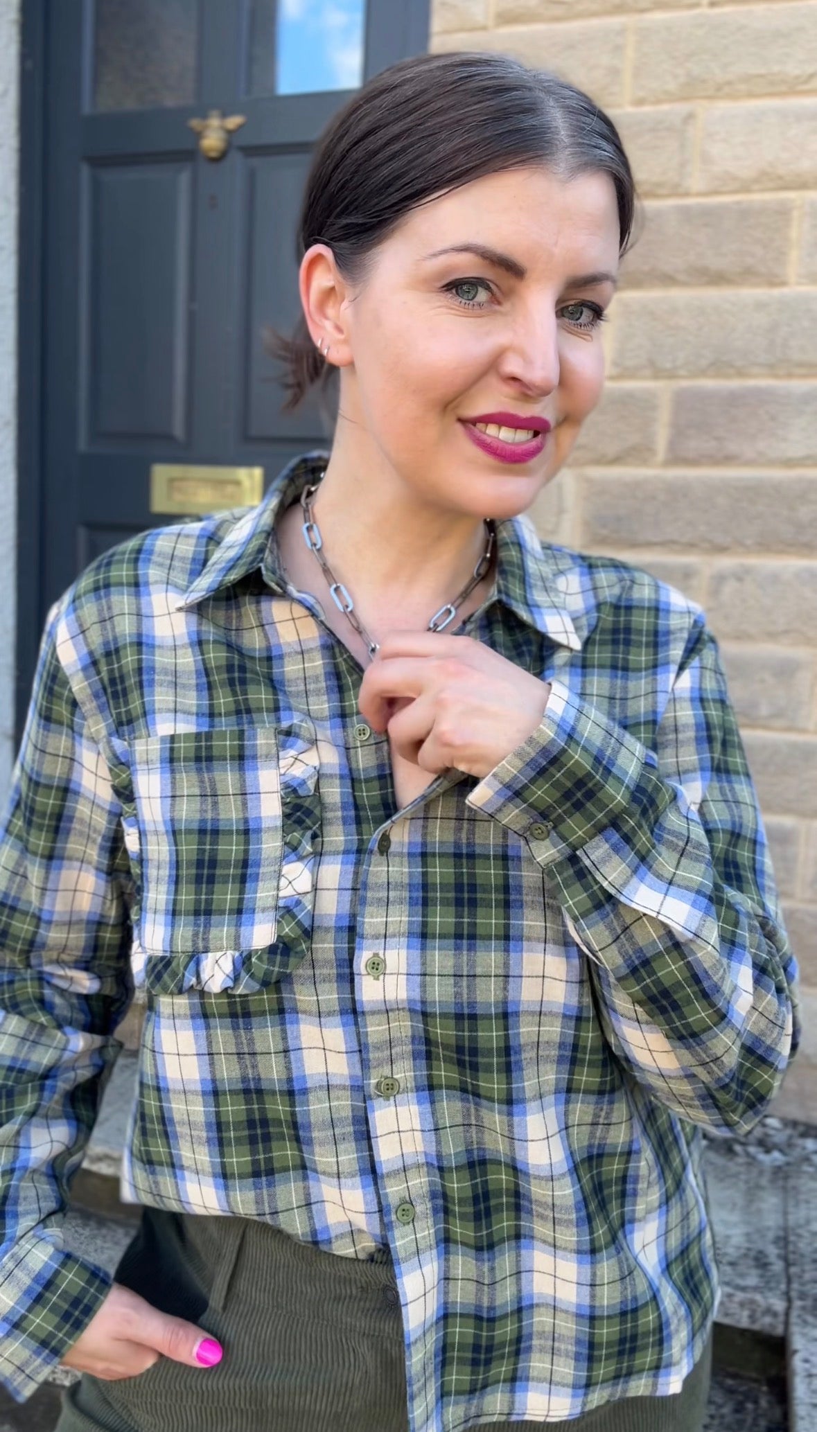 Green & Blue Plaid Shirt