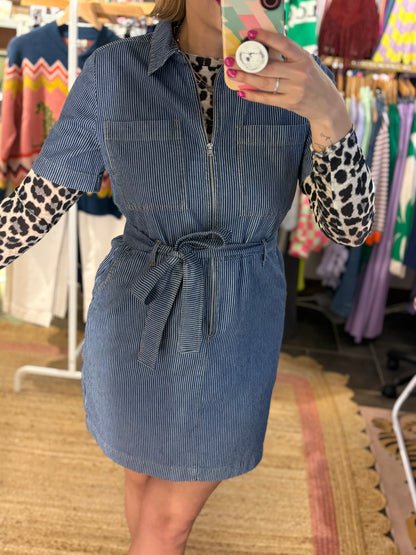 Denim Pin Stripe Dress