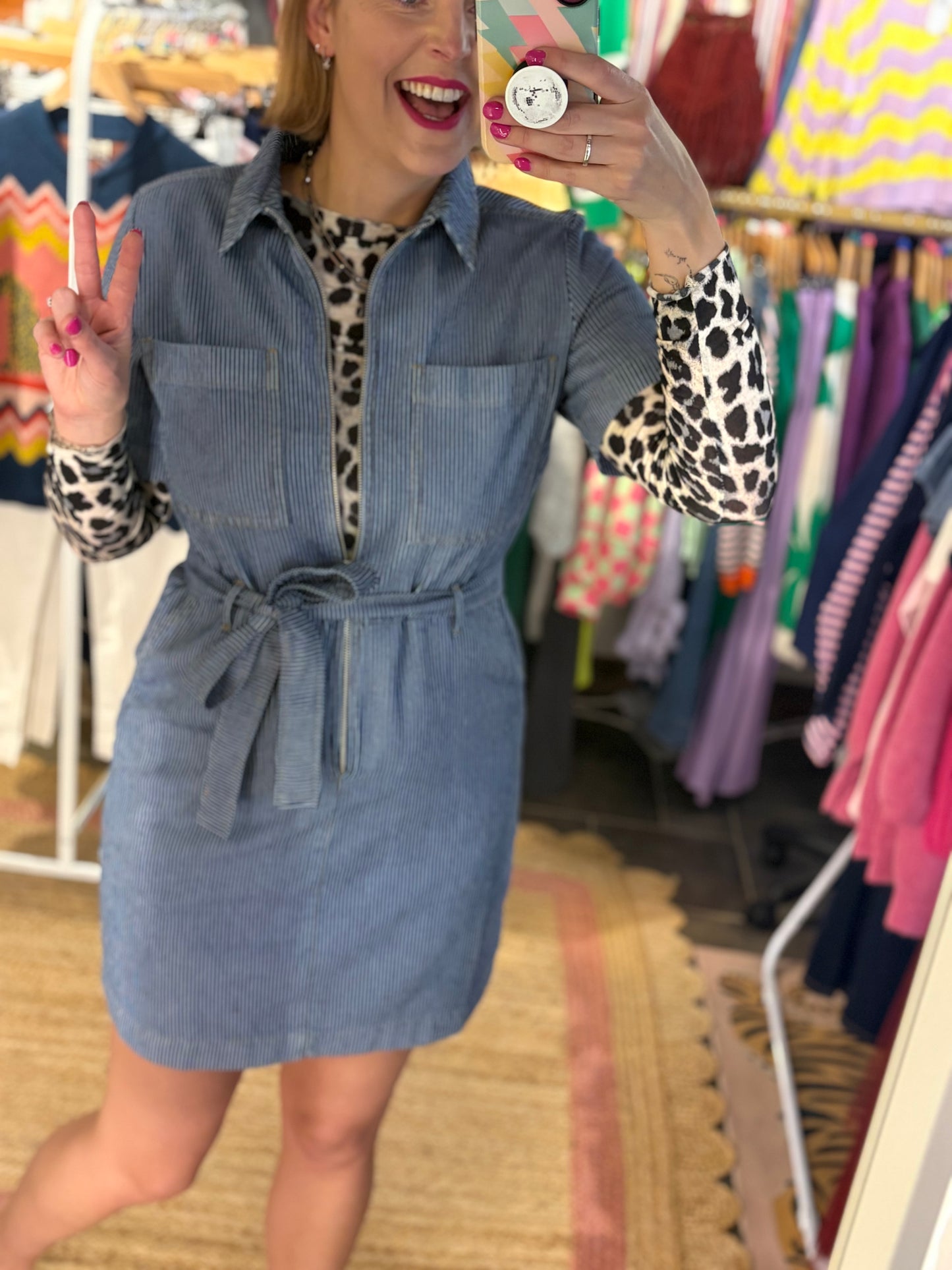 Denim Pin Stripe Dress