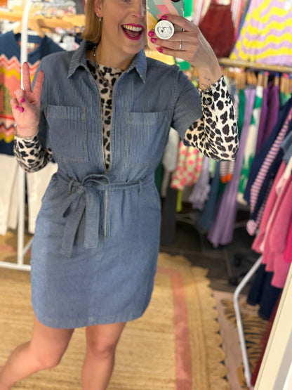 Denim Pin Stripe Dress