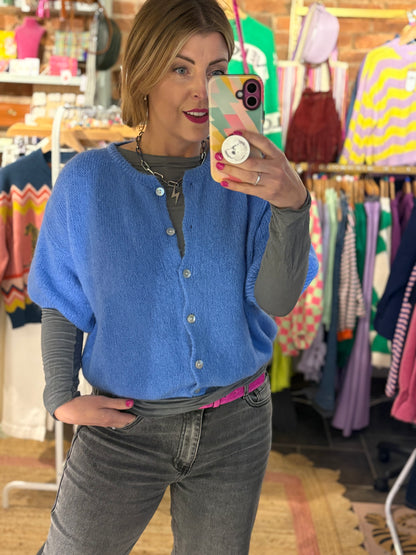 Mohair Short Sleeve Cardigan