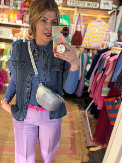 Soft Denim Sleeveless Shirt